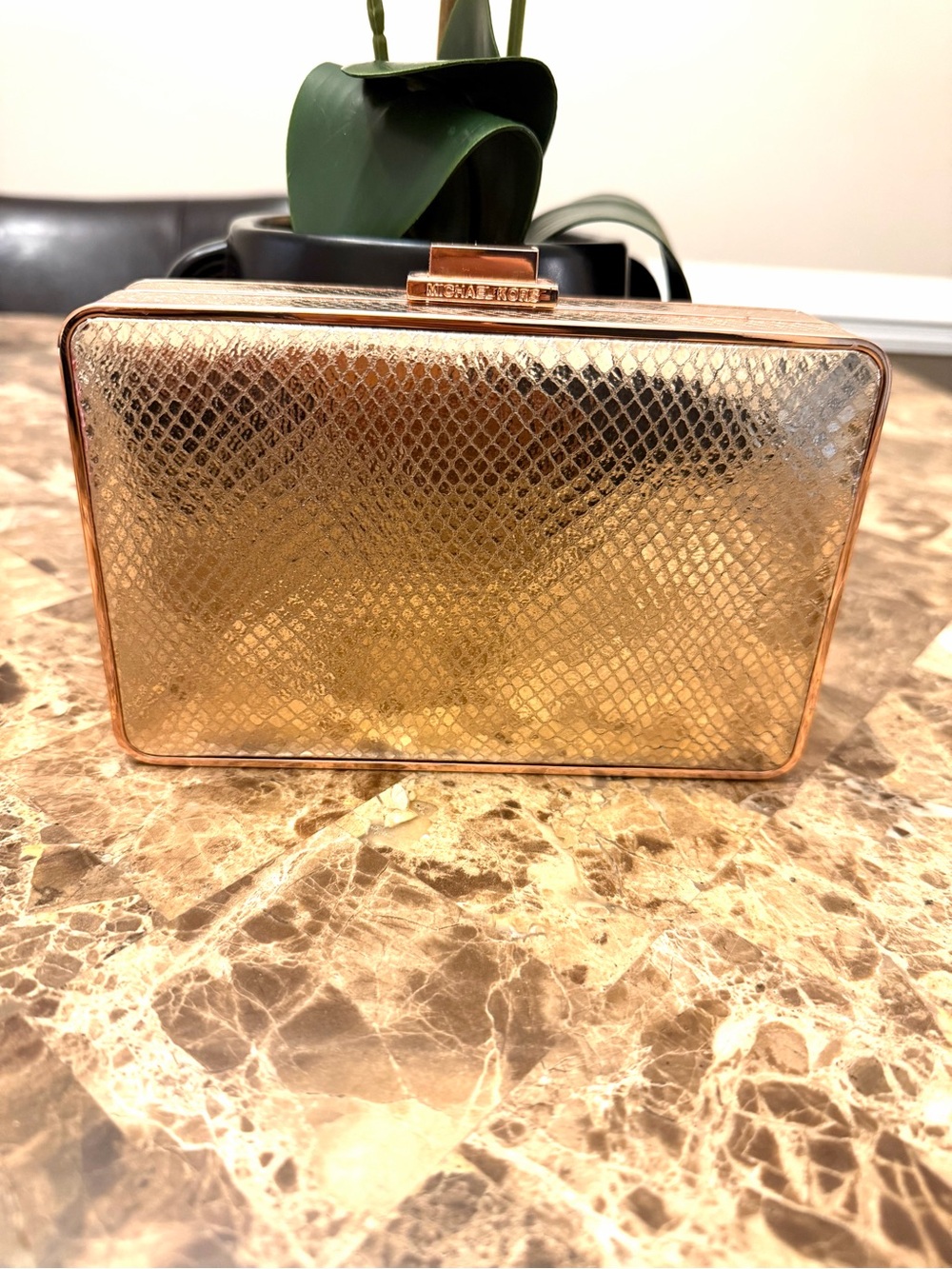 Michael Kors Pearl Medium Box Clutch/Crossbody